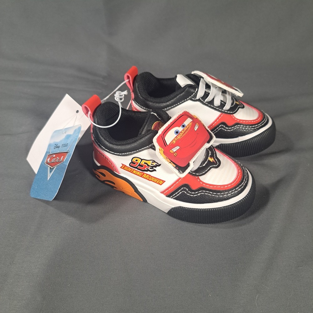 Disney Pixar Cars Lightning McQueen Toddler Sneakers Ground Up Red Black White 5
